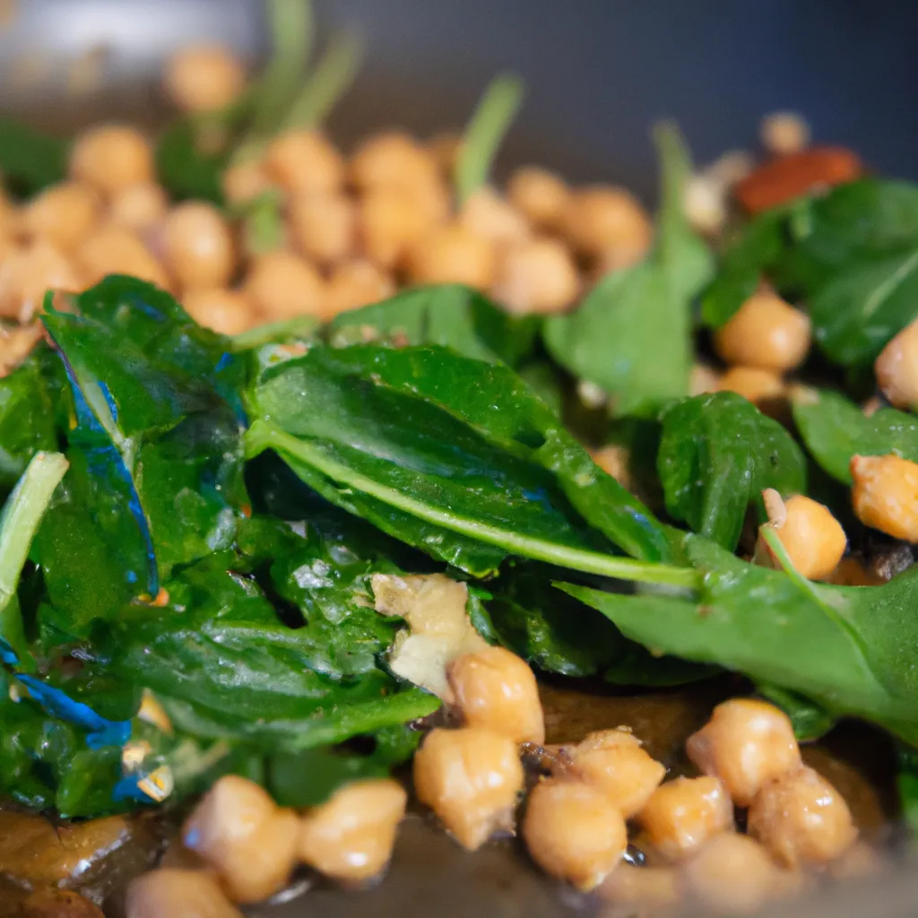 Paso 2 de la receta de arroz con espinacas y garbanzos: Integra espinacas y garbanzos