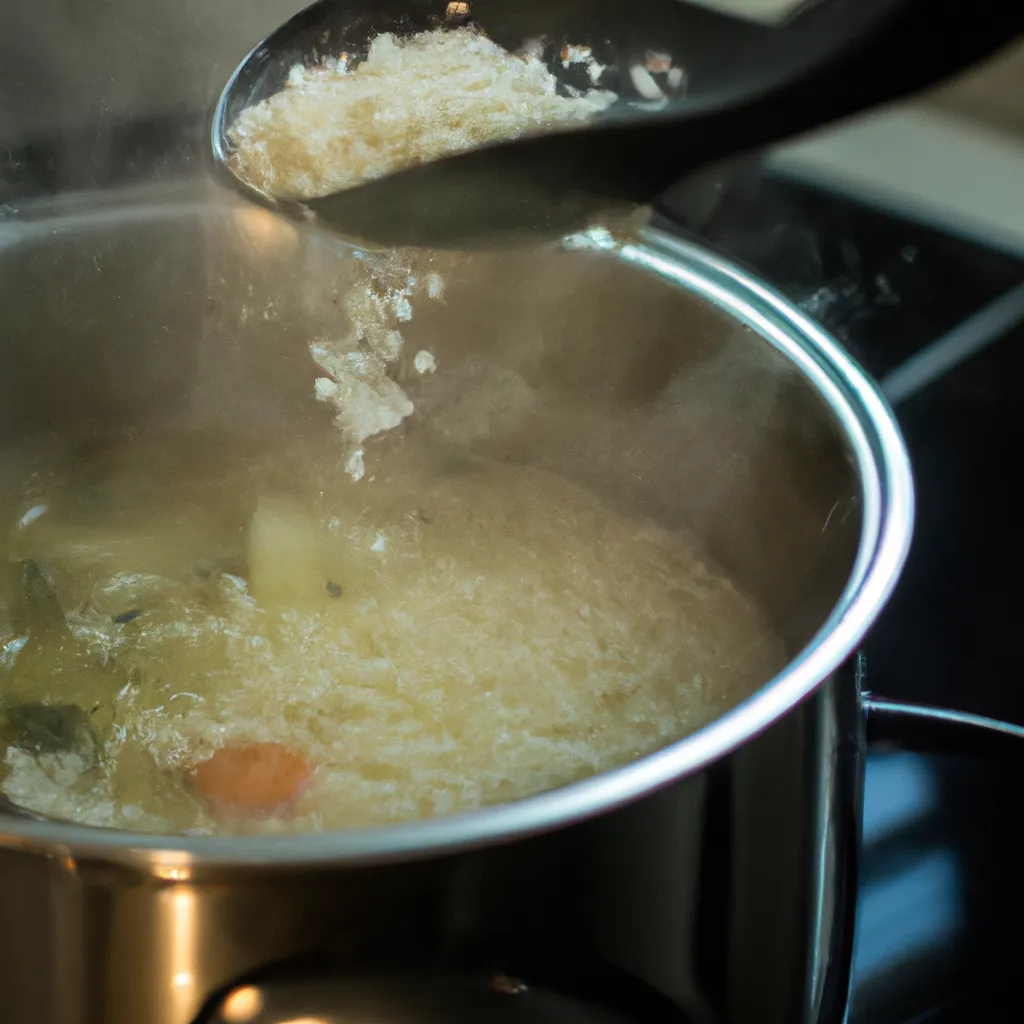 Paso 5 de la receta de arroz con espinacas y garbanzos: Cocina con el caldo