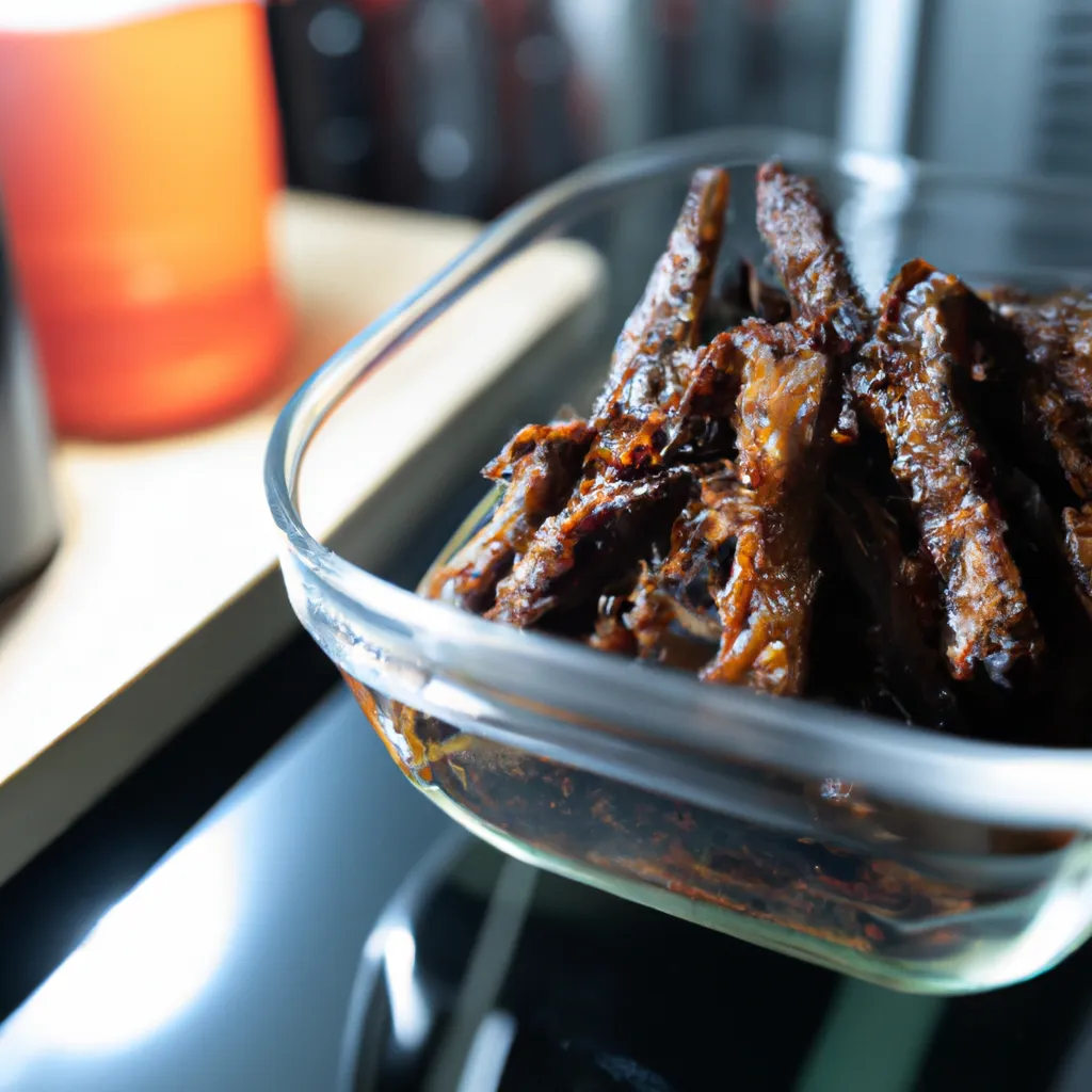 Paso 3 de la receta de bacon vegano: Marinar las tiras de tempeh