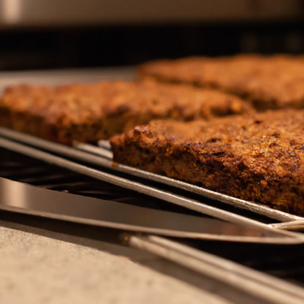 Paso 6 de la receta de barritas de avena caseras: Hornear, enfriar y cortar