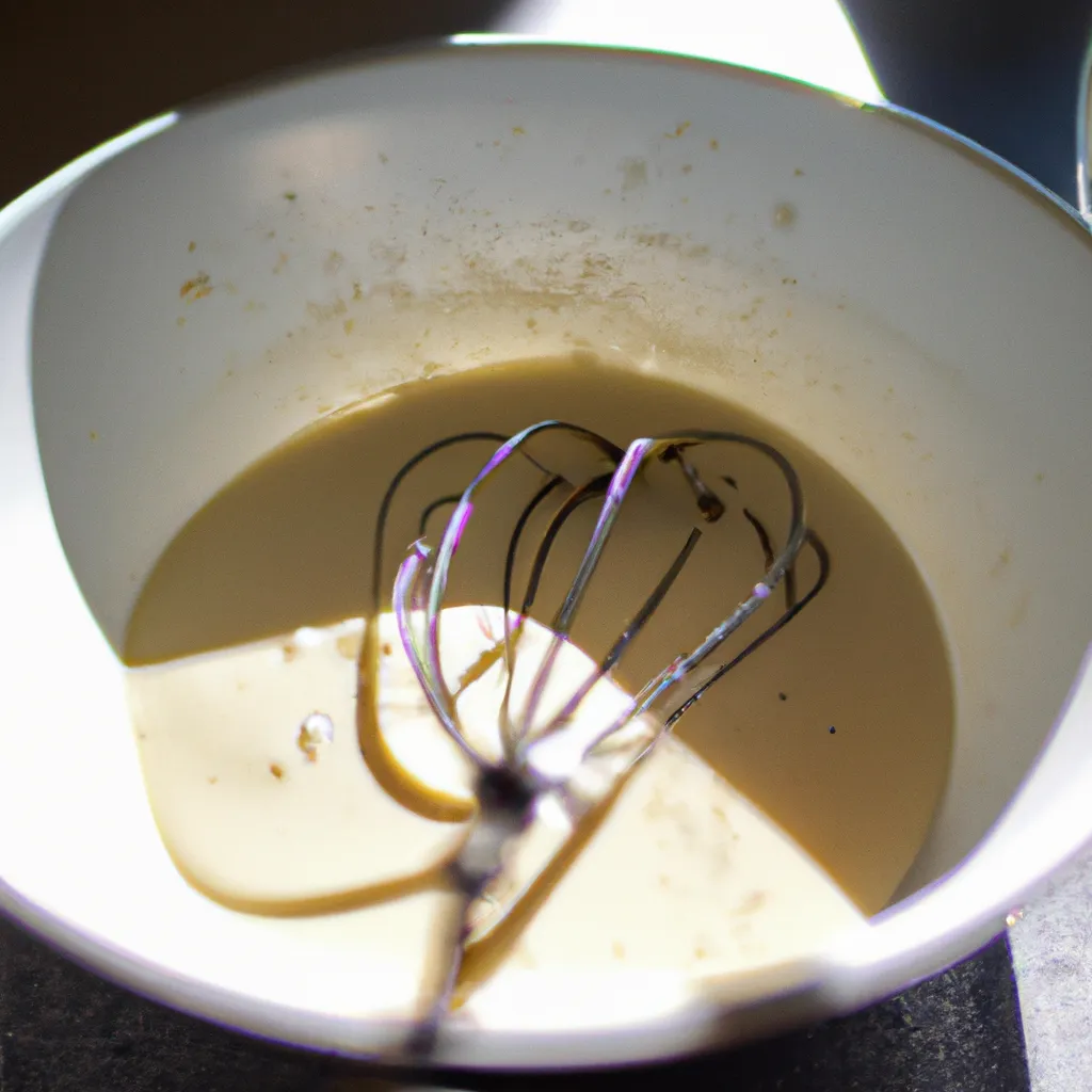 Paso 3 de la receta de bizcocho de avena y manzana: Mezclar ingredientes húmedos