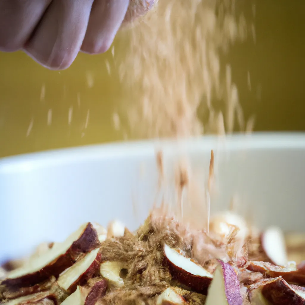 Paso 4 de la receta de bizcocho de avena y manzana: Unir secos con húmedos y añadir manzana