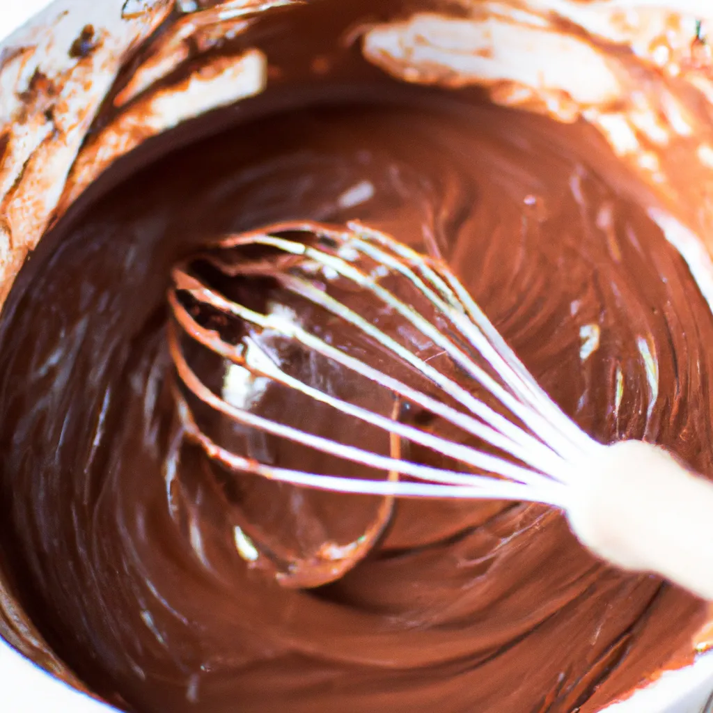 Paso 3 de la receta de bizcocho de chocolate sin huevo: Unir secos con líquidos