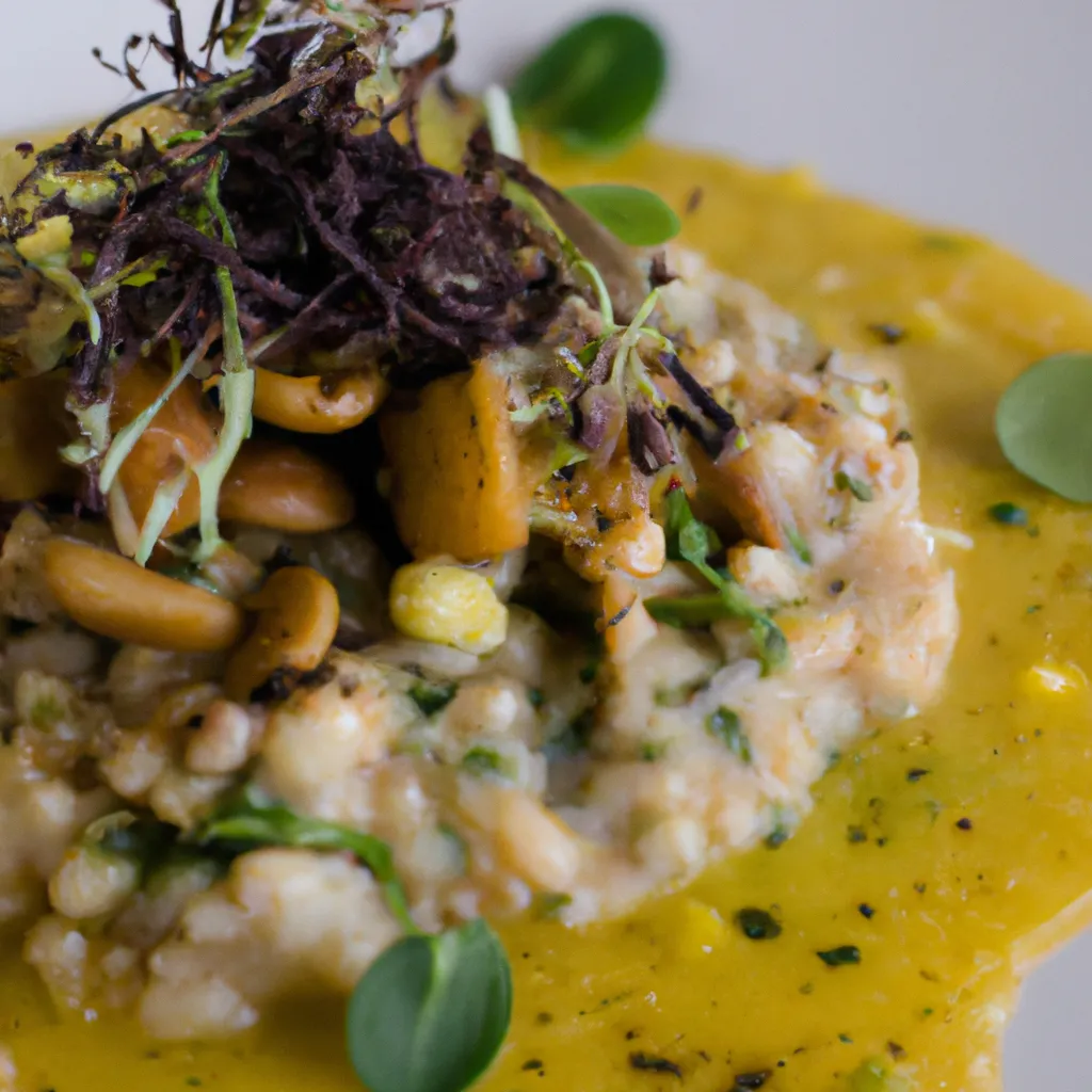 Finished dish of arroz tres delicias vegano, plated beautifully