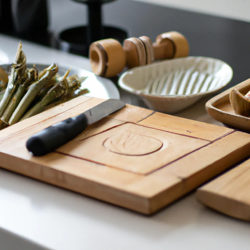 Utensilios para alcachofas al horno: Cuchillo afilado, Tabla de cortar, Cuenco pequeño