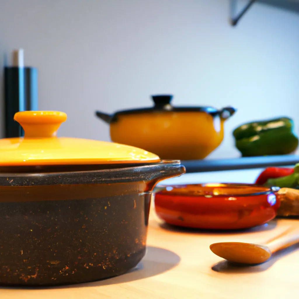 Utensilios para arroz al horno vegano: Cazuela de barro apta para horno, Cazo o olla, Cuchillo