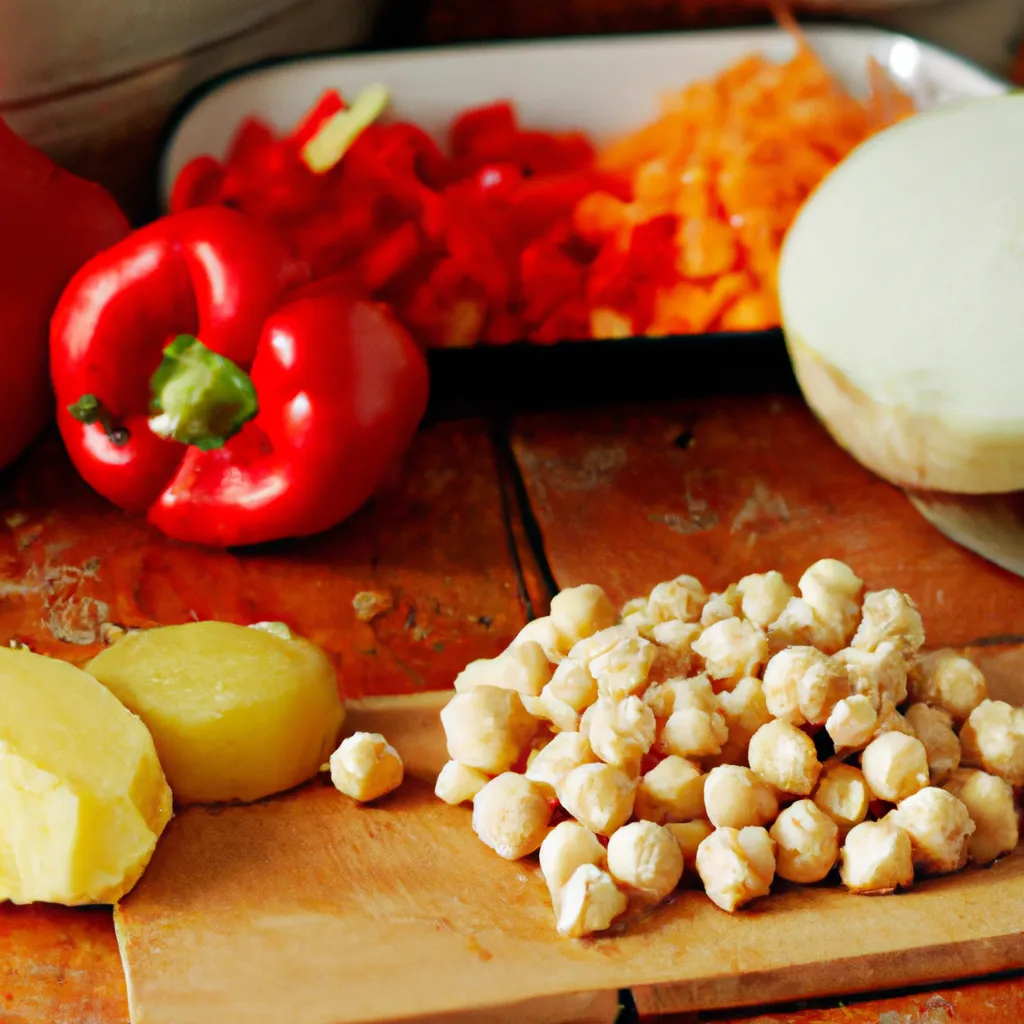 Paso 1 de la receta de arroz al horno vegano: Preparación de ingredientes y precalentamiento